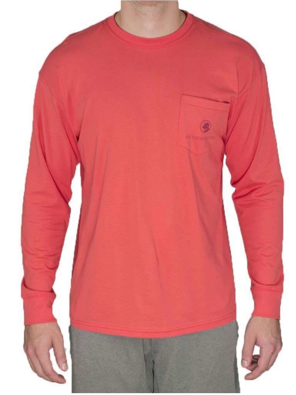 Southern proper men’s L longsleeve T-shirt, one chest pocket front and back logo